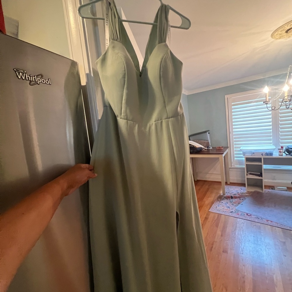 Elegant Dusty Sage Green bridesmaid Women's Dress